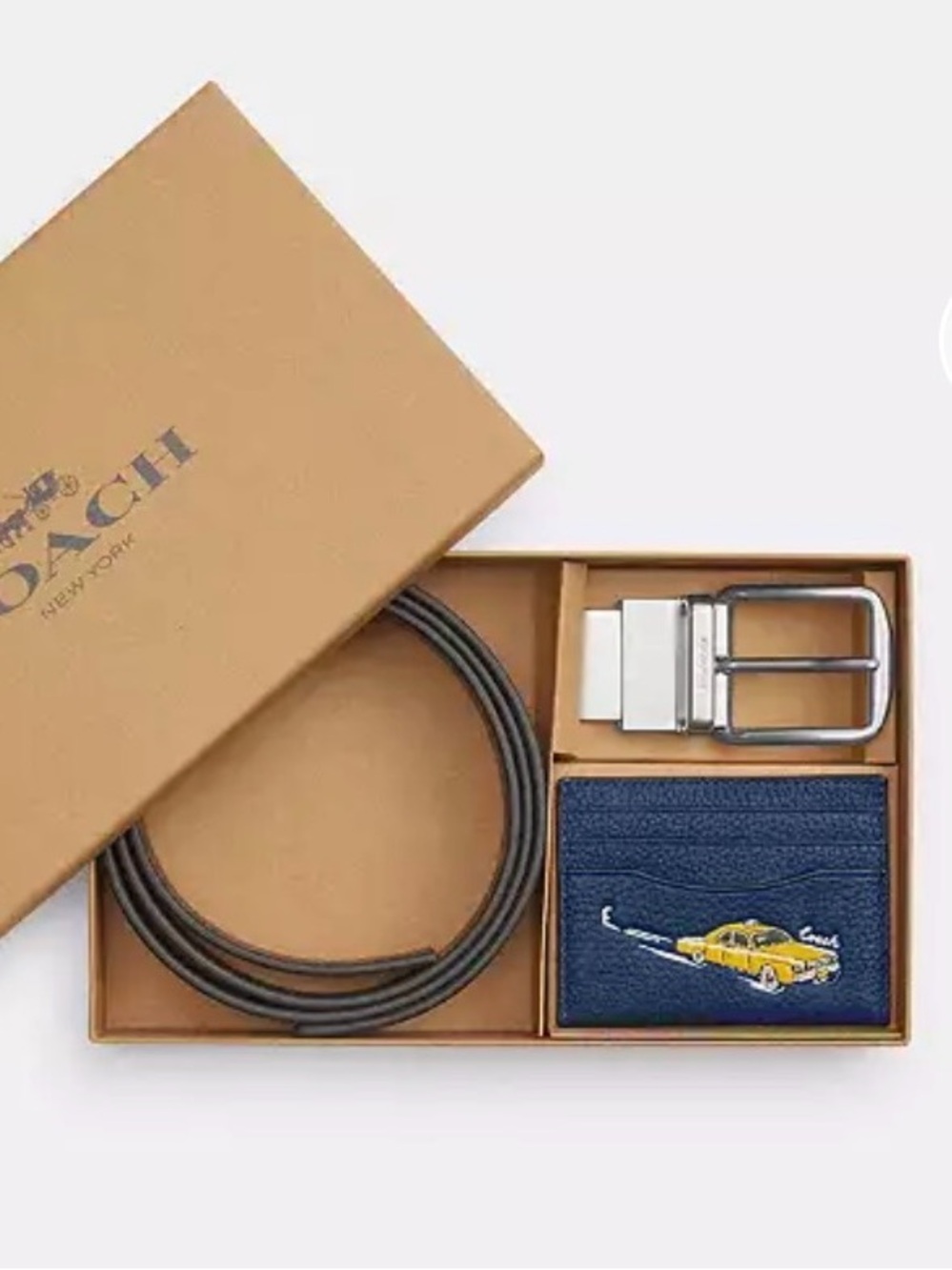 Coach Boxed Card Case And Reversible Belt Set